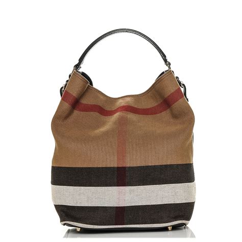 burberry ashby hobo canvas check medium black|Burberry Medium Hobo Bags for Women for sale .